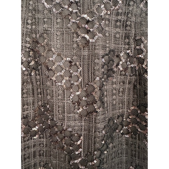 MILLY Luxury Designer Black Sequin Tulle Midi Pencil Skirt Size 4 NWT - Picture 2 of 8